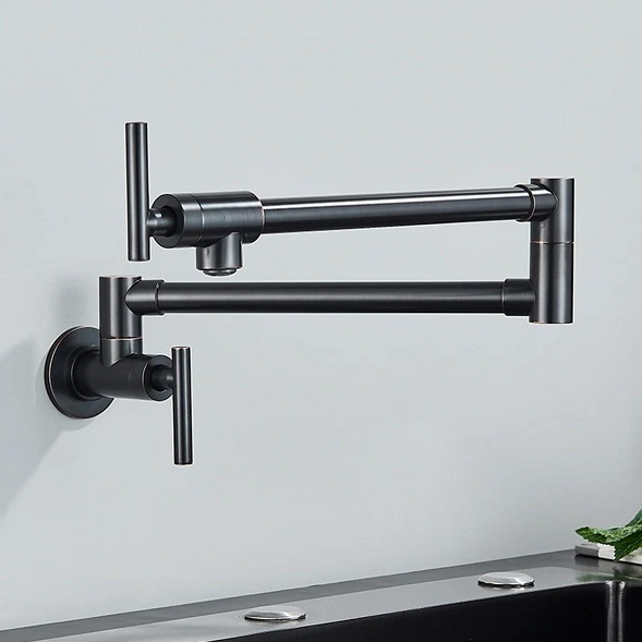 Vòi rửa bát nóng lạnh mạ màu đen kết hợp vòi RO Miken MK-2027BRO - Image 5