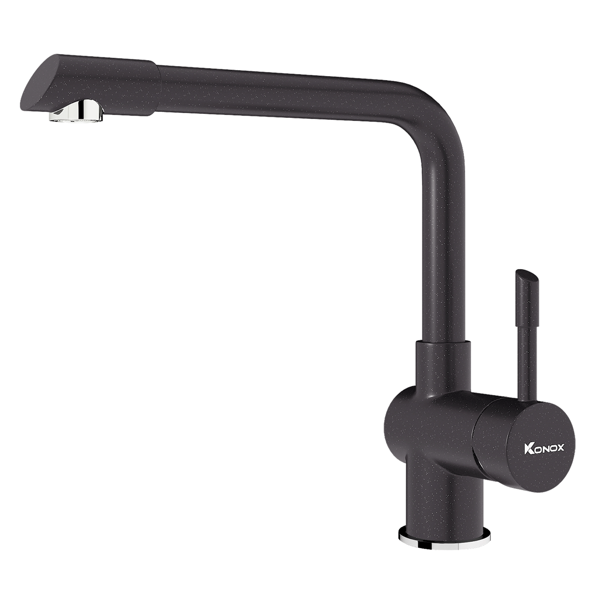 Vòi rửa bát nóng lạnh thân mềm màu niken Konox Tema Nickel - Image 3