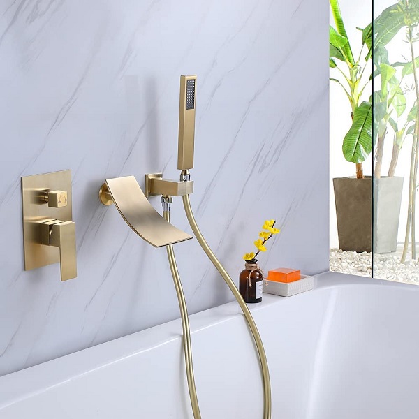 Vòi sen bồn tắm nóng lạnh 5 lỗ mạ màu đen, crom, vàng, vàng hồng, ghi xám Miken MKS-2058-5 - Image 4