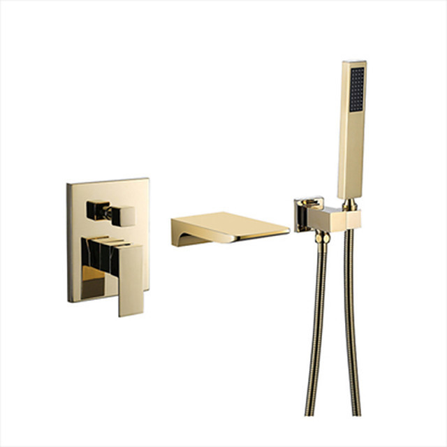 Vòi sen tắm bồn, vòi chậu lavabo âm tường nóng lạnh mạ đen Miken MKS-5070B - Image 4