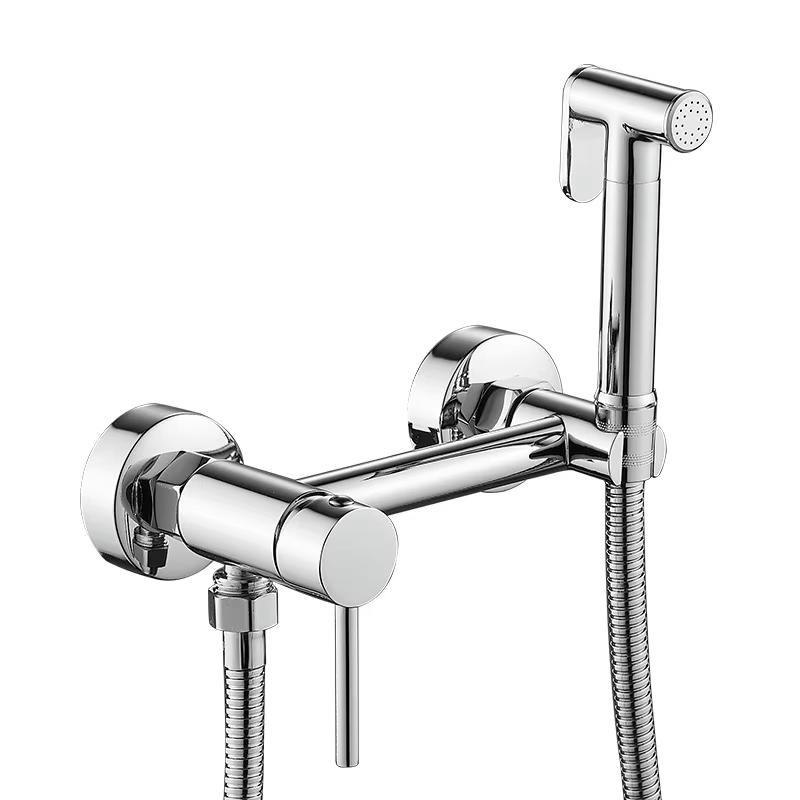 Vòi xịt vệ sinh nóng lạnh lắp dương tường Miken F-7501W (Tâm lỗ nóng lạnh 15cm)